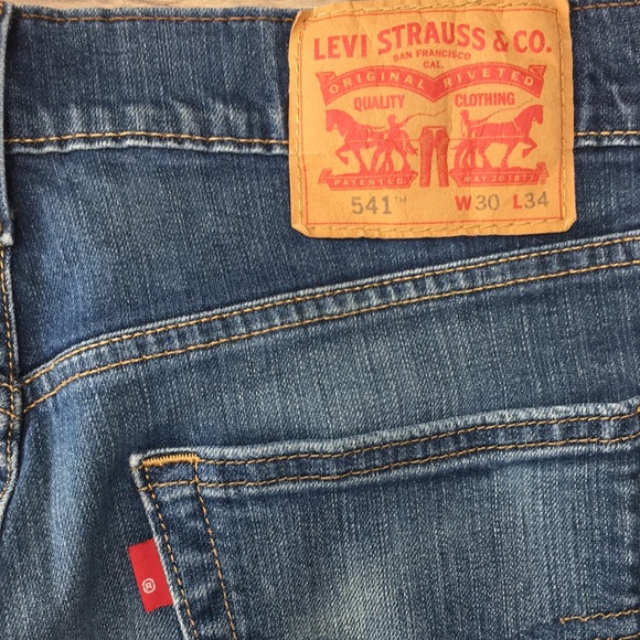 Levi's 541 Slim Straight Denim Jeans Medium Wash - Picture 7 of 11